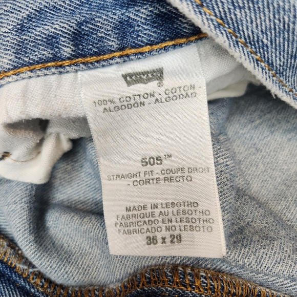 Levis Vintage 505 Men 36x29 100% Cotton Straight Fit Jeans Y2k 2005 Casual Denim - Picture 3 of 10